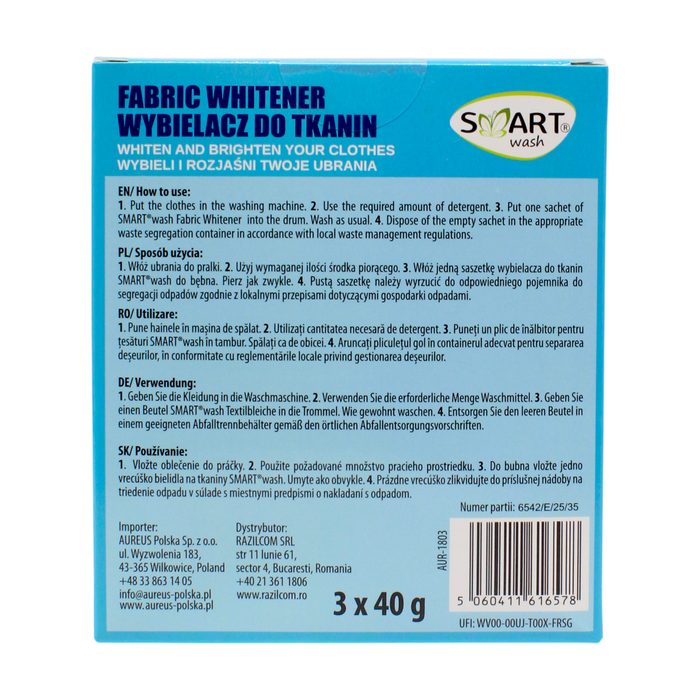 Відбілювач для тканин Smart Wash 3×40 г